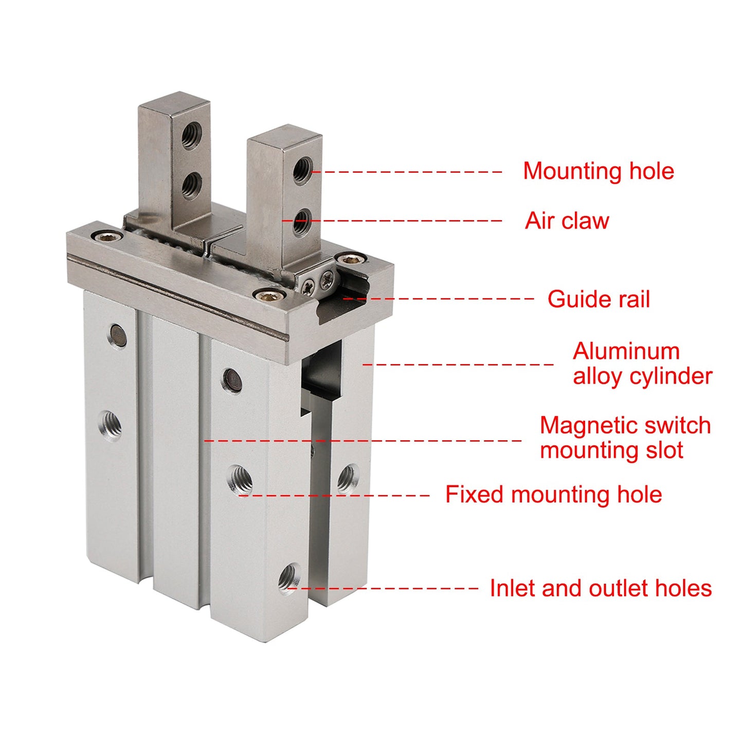Per SMC MHZ2-20D 20 mm Pinza pneumatica parallela Cilindro Alesaggio Parte pneumatica Dito