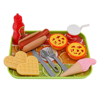 Set da cucina con cibo, gelato, bevande e uova, giocattolo per bambini