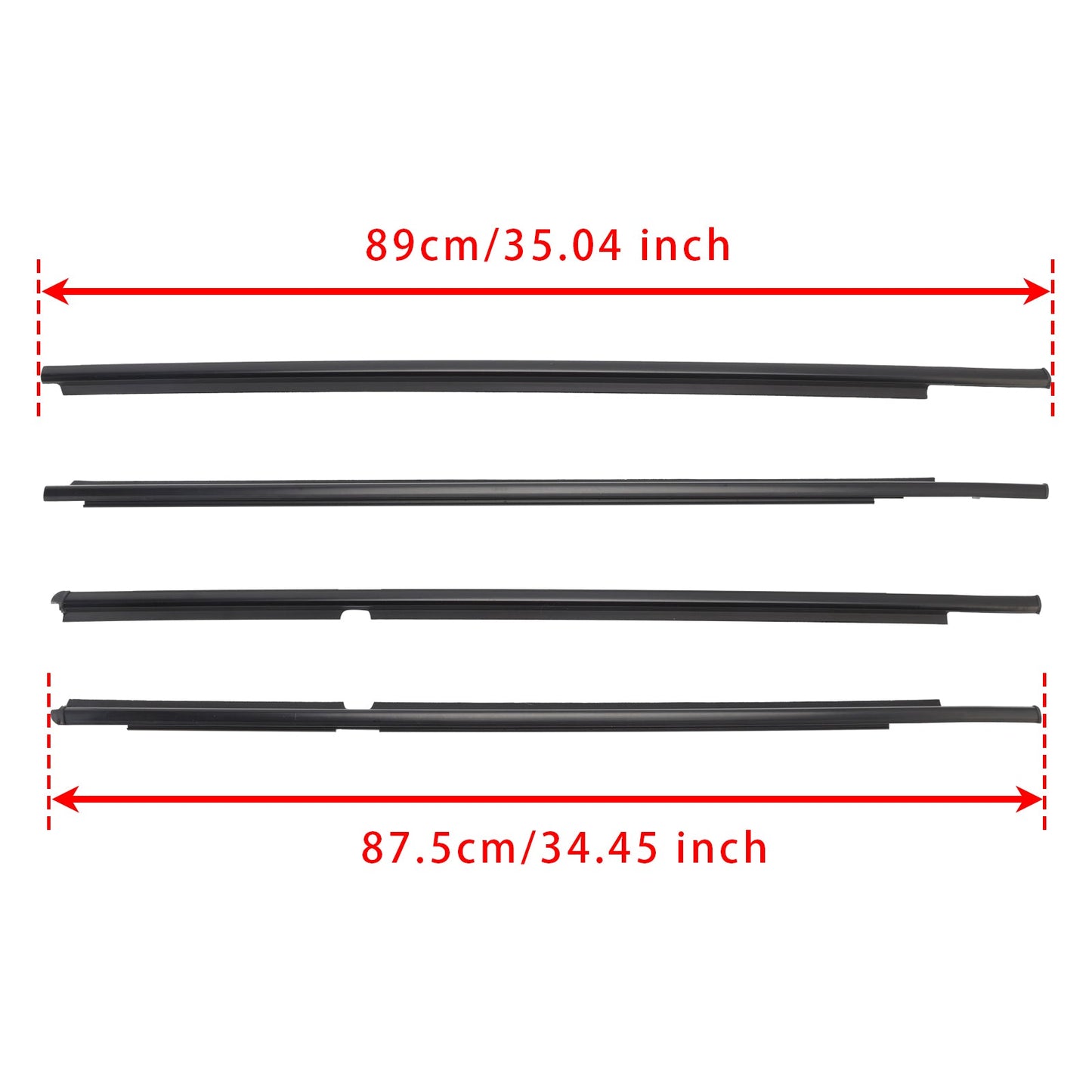 Guarnizione esterna per cintura in vetro della portiera Toyota Yaris Hatchback 2006-2013 (4 pezzi)