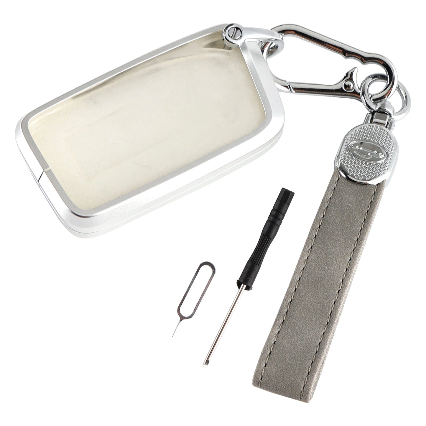 Custodia in lega di alluminio TPU con pellicola morbida grigia per chiave auto Lexus IS GS ES RX