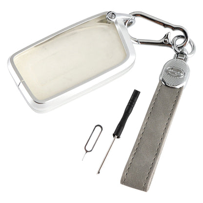 Custodia in lega di alluminio TPU con pellicola morbida grigia per chiave auto Lexus IS GS ES RX