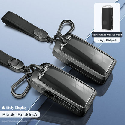 Custodia per chiave auto in TPU nero in lega di alluminio con fibbia per Mazda CX-4 CX-5
