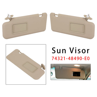 Coppia di alette parasole beige per Toyota Highlander 2008-2013, codice 74321-48490-E0/74320-48500-E0.