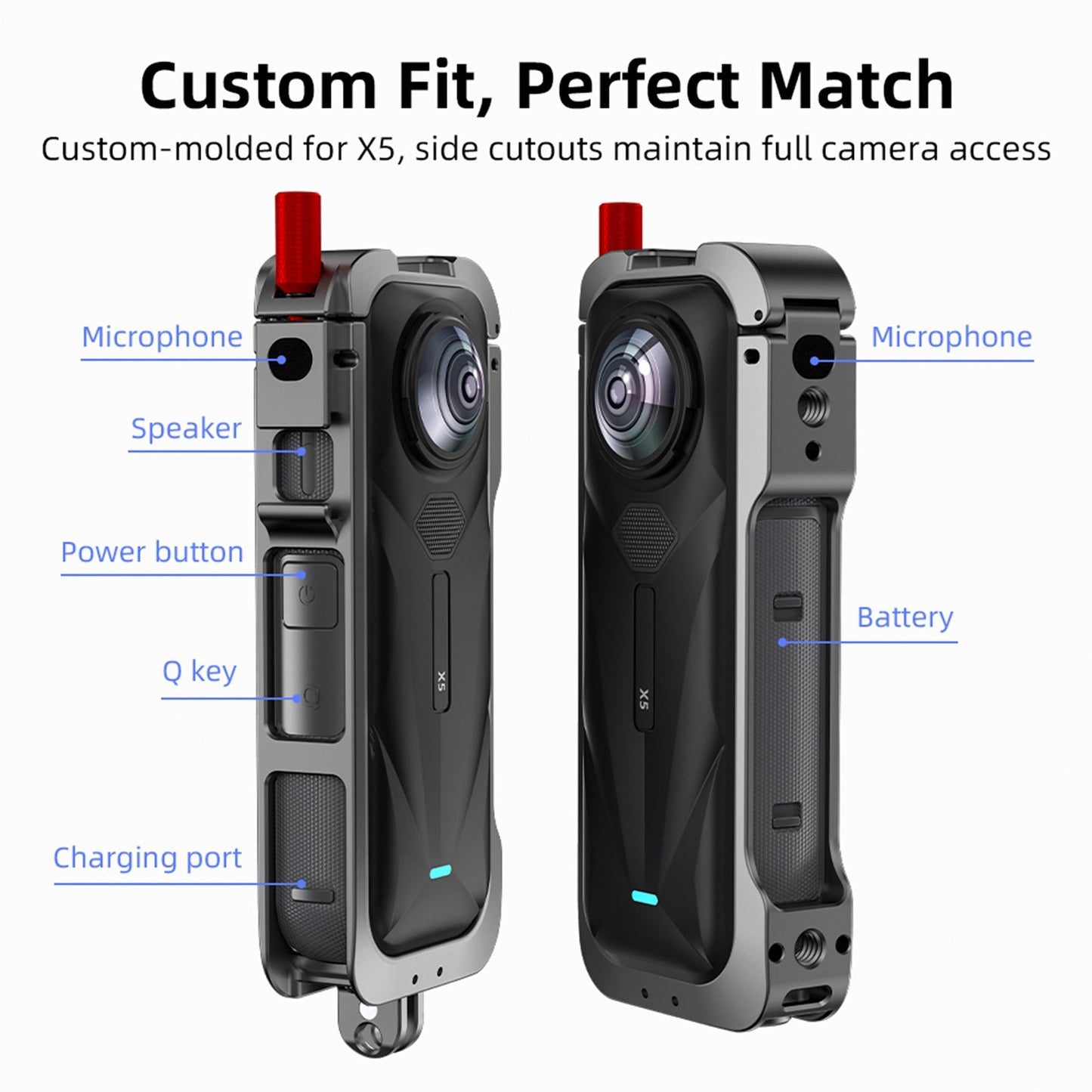 Accessori per fotocamera: custodia protettiva con copriobiettivo e kit per Insta360 X5