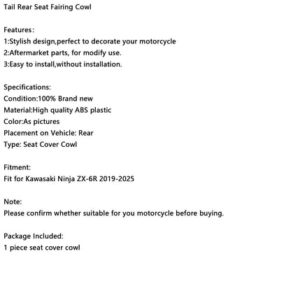 Carenatura posteriore per Kawasaki ZX6R ZX-6R Racing 2019-2025