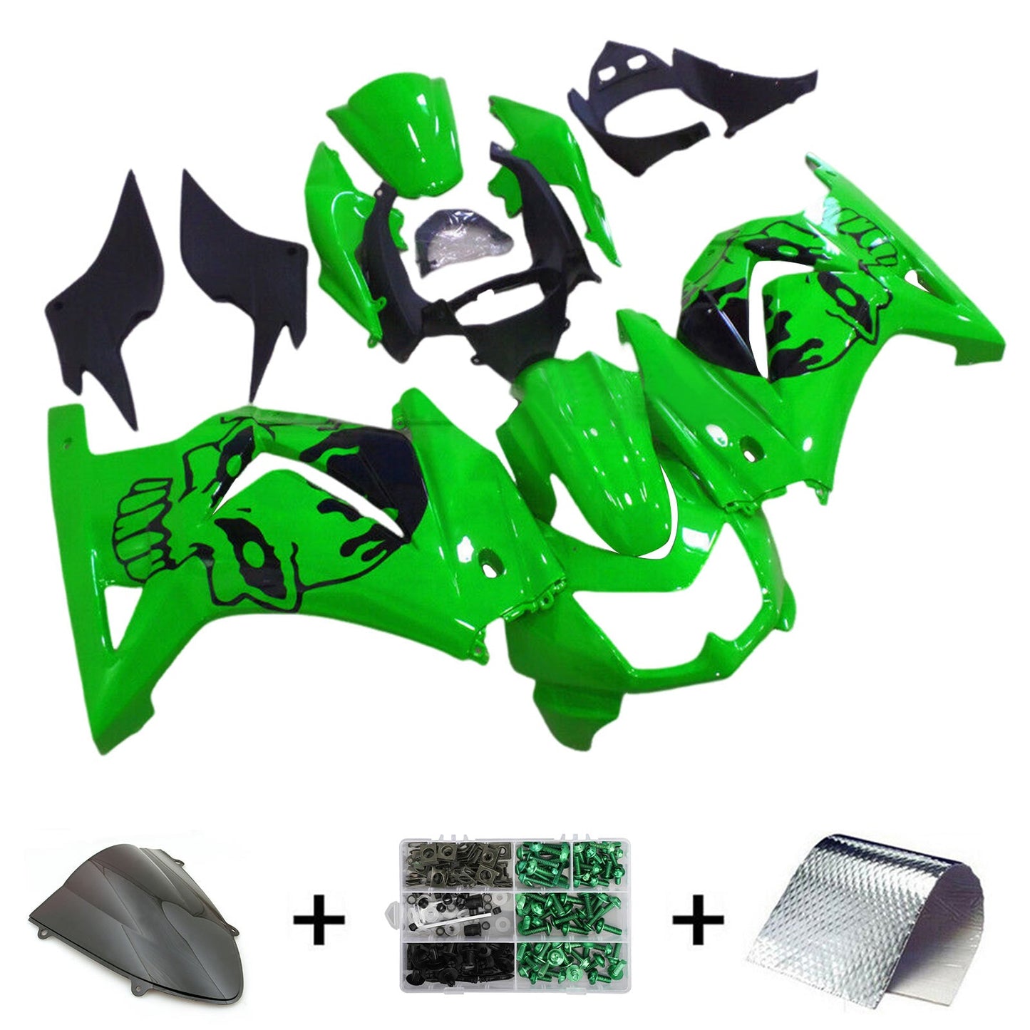 2008-2012 Kawasaki EX250 Ninja250R Kit carenatura iniezione Carrozzeria Plastica ABS