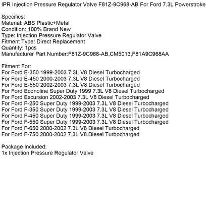 Valvola regolatrice della pressione di iniezione IPR F81Z-9C968-AB per Ford 7.3L Powerstroke