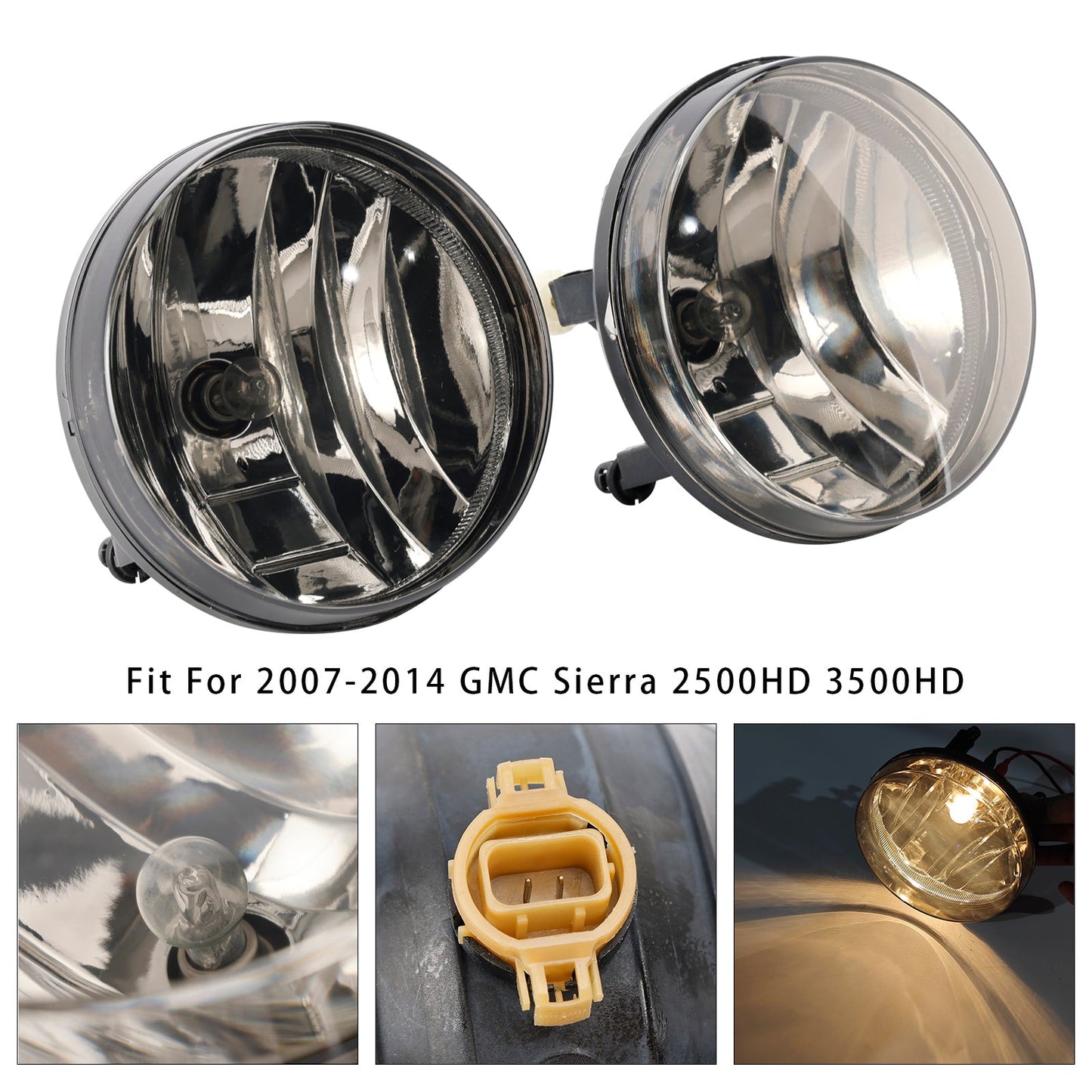 Coppia di fari fendinebbia anteriori con lampadine per GMC Sierra 1500 2007-2013