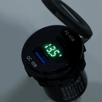 Caricabatterie da presa 12V USB+C tipo rapido per Kawasaki Versys 650 2022-2024
