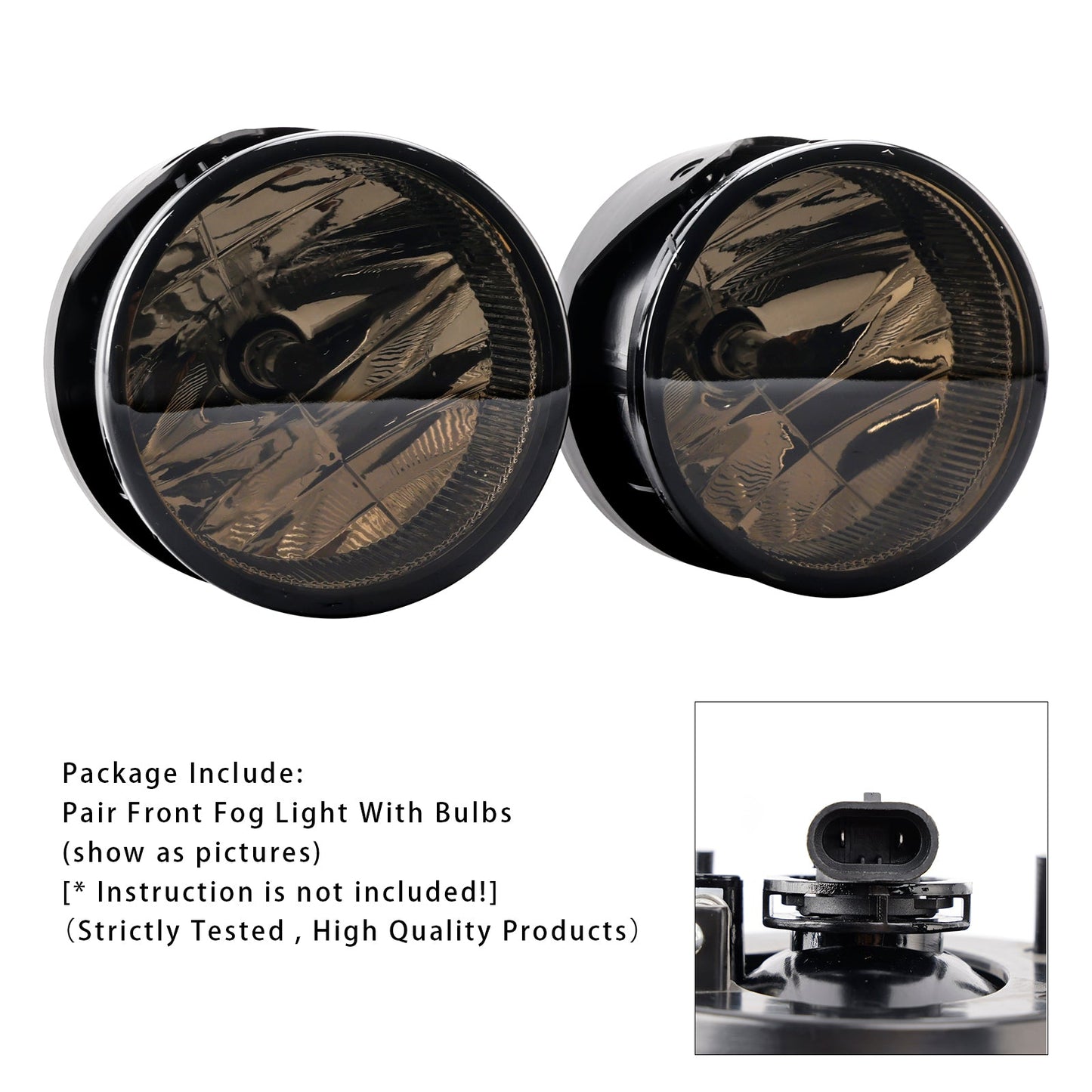 Coppia di fari fendinebbia anteriori con lampadine per Ford Expedition 2007-2014, lenti fumé