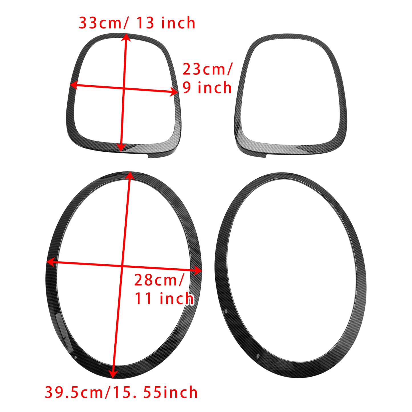 Set di anelli per castone surround con rivestimento per fanale posteriore da 4 pezzi per MINI F55 F56 F57