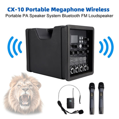 Megafono portatile CX-10 Sistema di altoparlanti PA portatili wireless Altoparlante FM