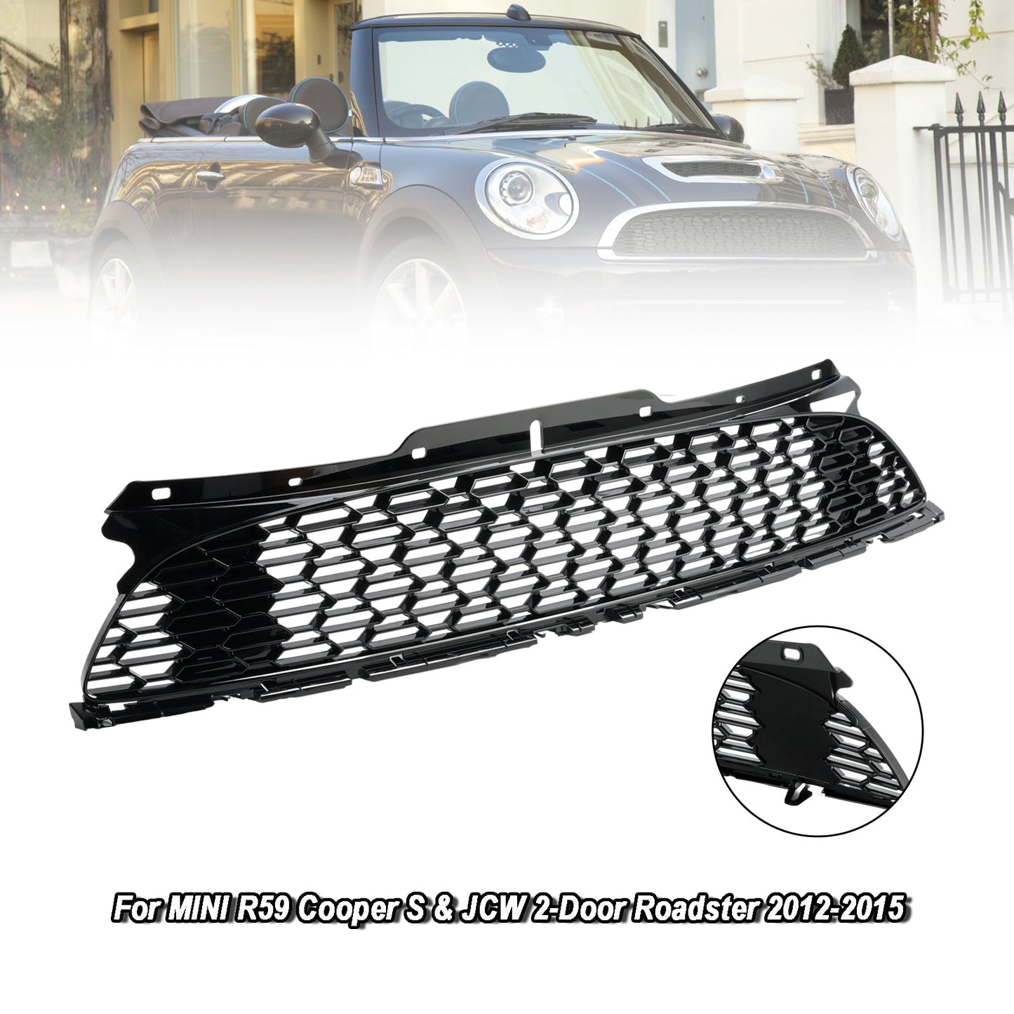 2011-2015 MINI R58 Cooper S e JCW 2 porte coupé paraurti anteriore nero lucido griglia griglia