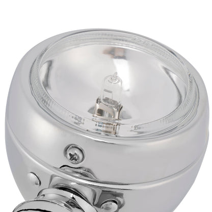 Faro fendinebbia cromato personalizzato per moto #D19 per Bobber Chopper da corsa