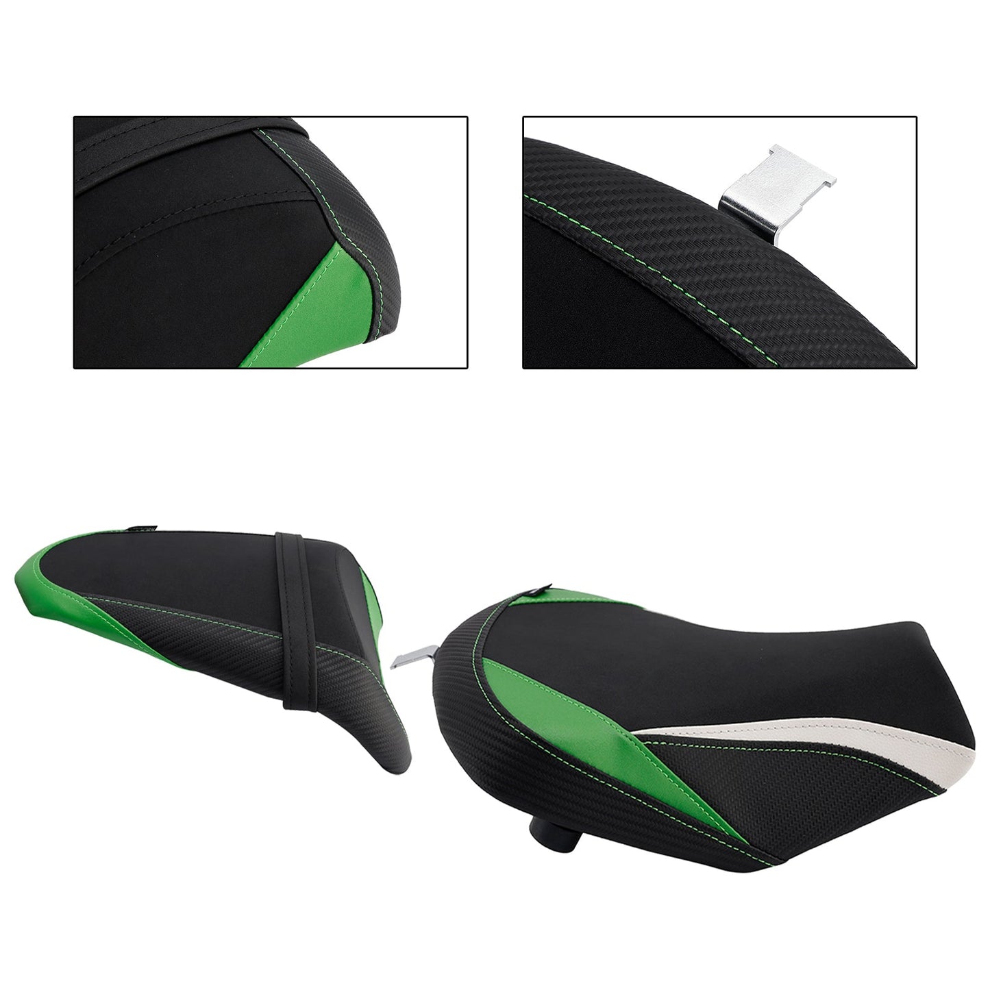 Cuscino posteriore bianco per sella conducente e passeggero per Kawasaki Ninja 650 Z650 2017-2025