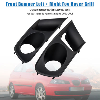 Paraurti anteriore Seat Ibiza 6L Formula Racing 2002-2006, copertura fendinebbia sinistra + destra