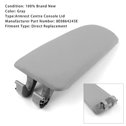 Coperchio della console centrale del bracciolo in pelle grigia Audi A4 B6 B7 2001-2008 8E0864245E
