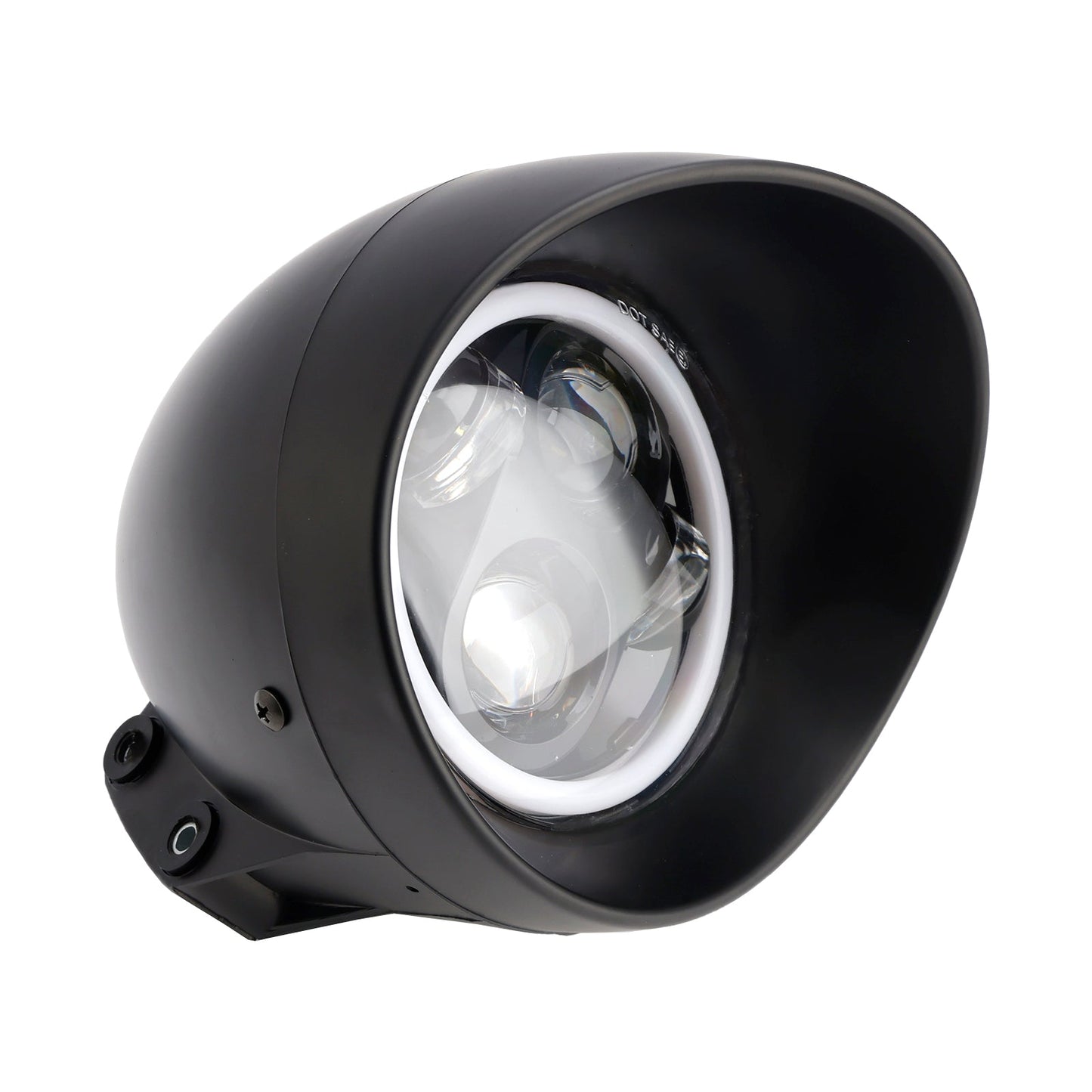 Faro anteriore da 5,75"" con faretto universale a 4 lampadine, adatto per moto, cromato