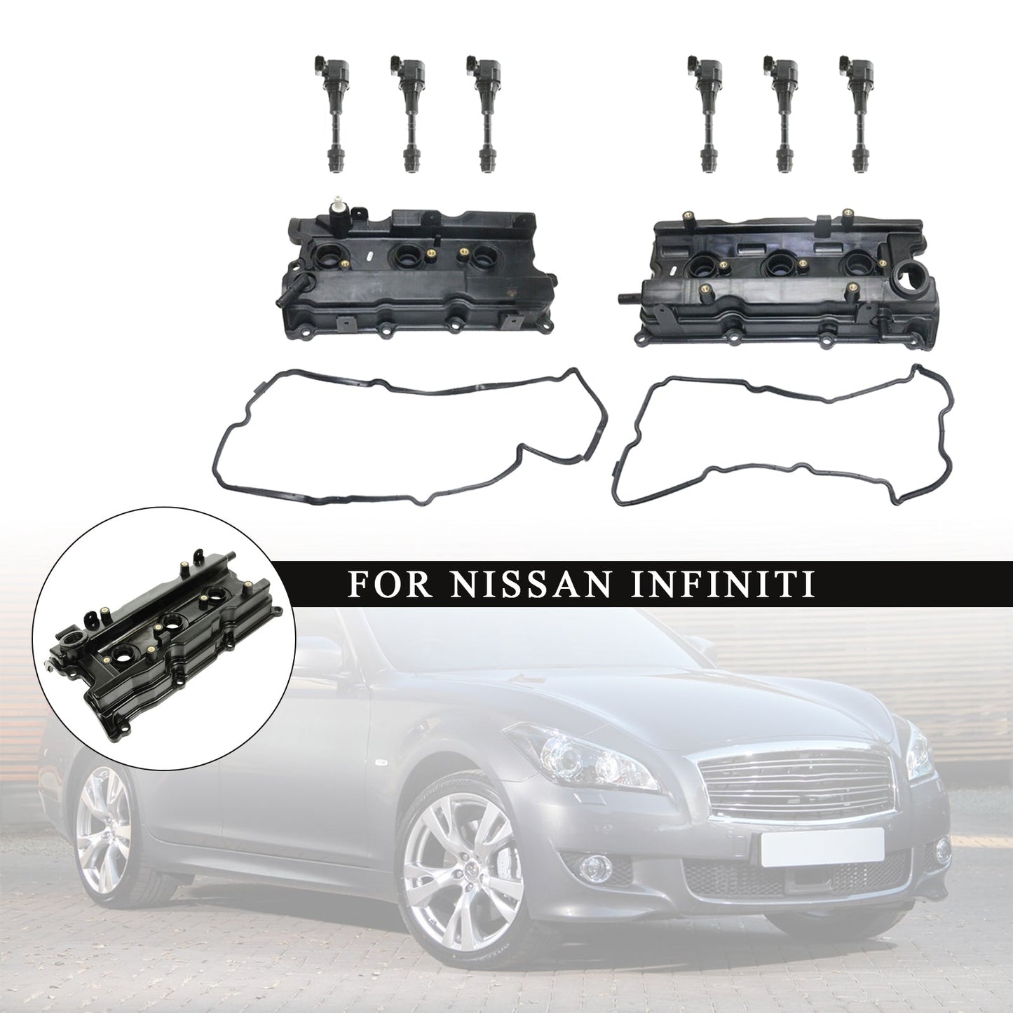 2004-2009 Nissan Quest Kit di accensione Kit di accensione Guarnizioni coperchi valvole motore + Bobina di accensione UF-349 132648J102