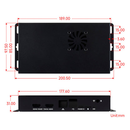 Modulo di elaborazione Raspberry Pi CM5 IO, scheda 5 IO, contenitore di dissipazione del calore in metallo