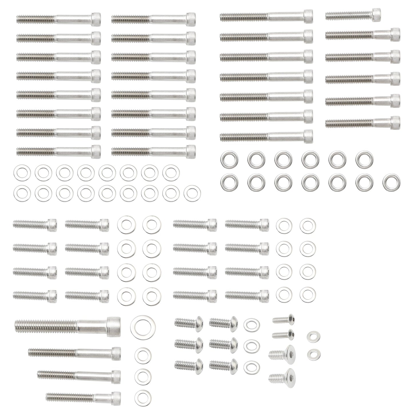 Kit di viti a brugola UNC in acciaio inox per coperchi motore da 59 pezzi per Sportster XL dal 2004 in poi