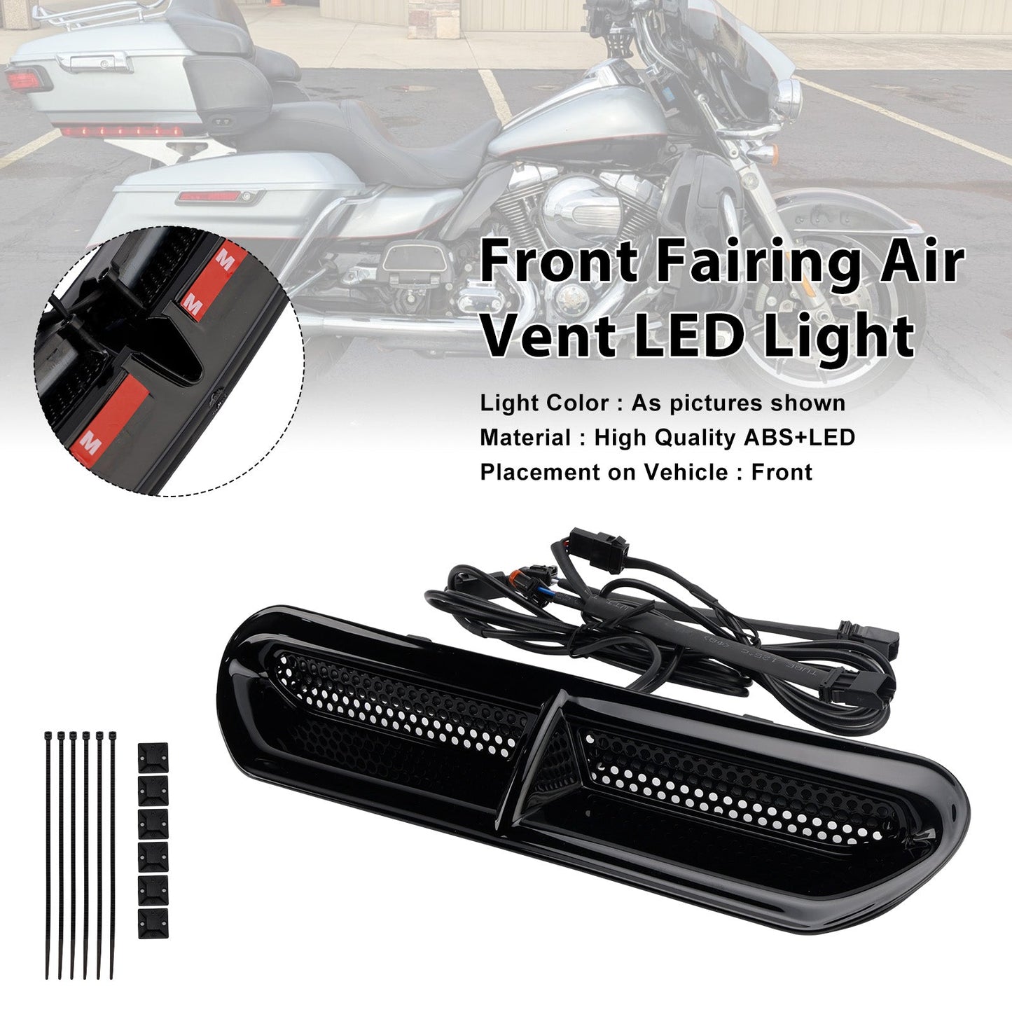 Luce LED per presa d'aria anteriore per Touring Street Glide 2014-2024