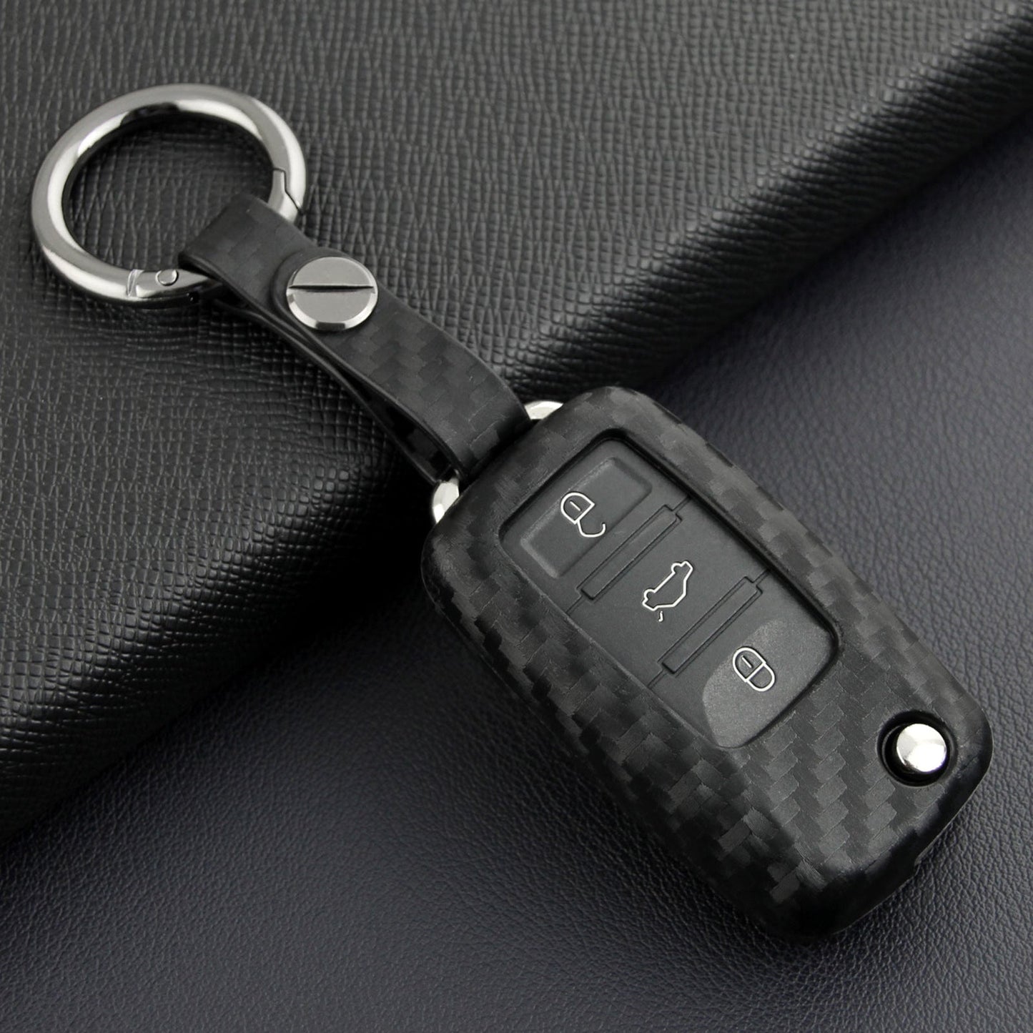 Custodia in similpelle e silicone per chiave auto con fibbia per Volkswagen Golf MK6