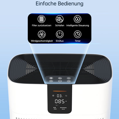 Purificatore d’aria per casa – HEPA silenzioso e smart con app per peli & polvere