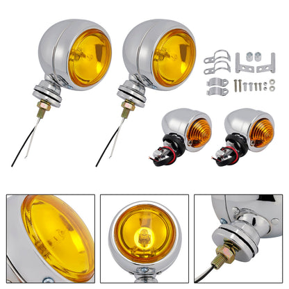 Faro fendinebbia cromato personalizzato per moto #D20 per Bobber Chopper da corsa
