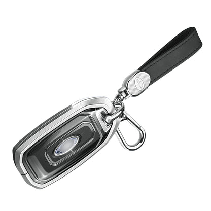 Custodia per chiave auto in TPU argentato in lega di alluminio con fibbia per Ford
