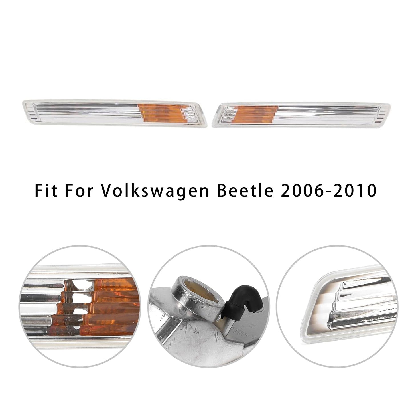 Coppia di indicatori di direzione anteriori per VW Beetle 2006-2010 senza lampadine 1C0953041R