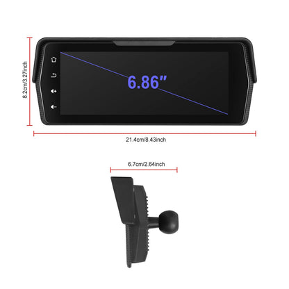 Mirroring dello schermo Android Auto Wireless CarPlay PND da 6,86 pollici per motociclette
