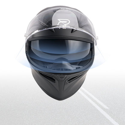 Casco da moto DOT per adulti Street Integrale Arancione Nero opaco