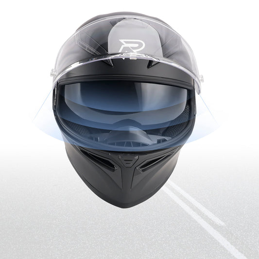 Casco da moto DOT per adulti Street Integrale Arancione Nero opaco