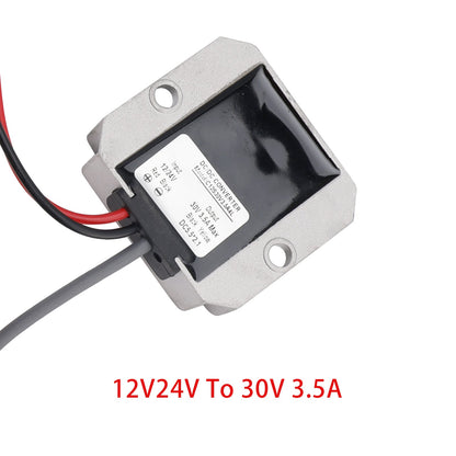 Kit di conversione da 12V/24V a 30V 3,5A, convertitore step-up con cavo di alimentazione CC