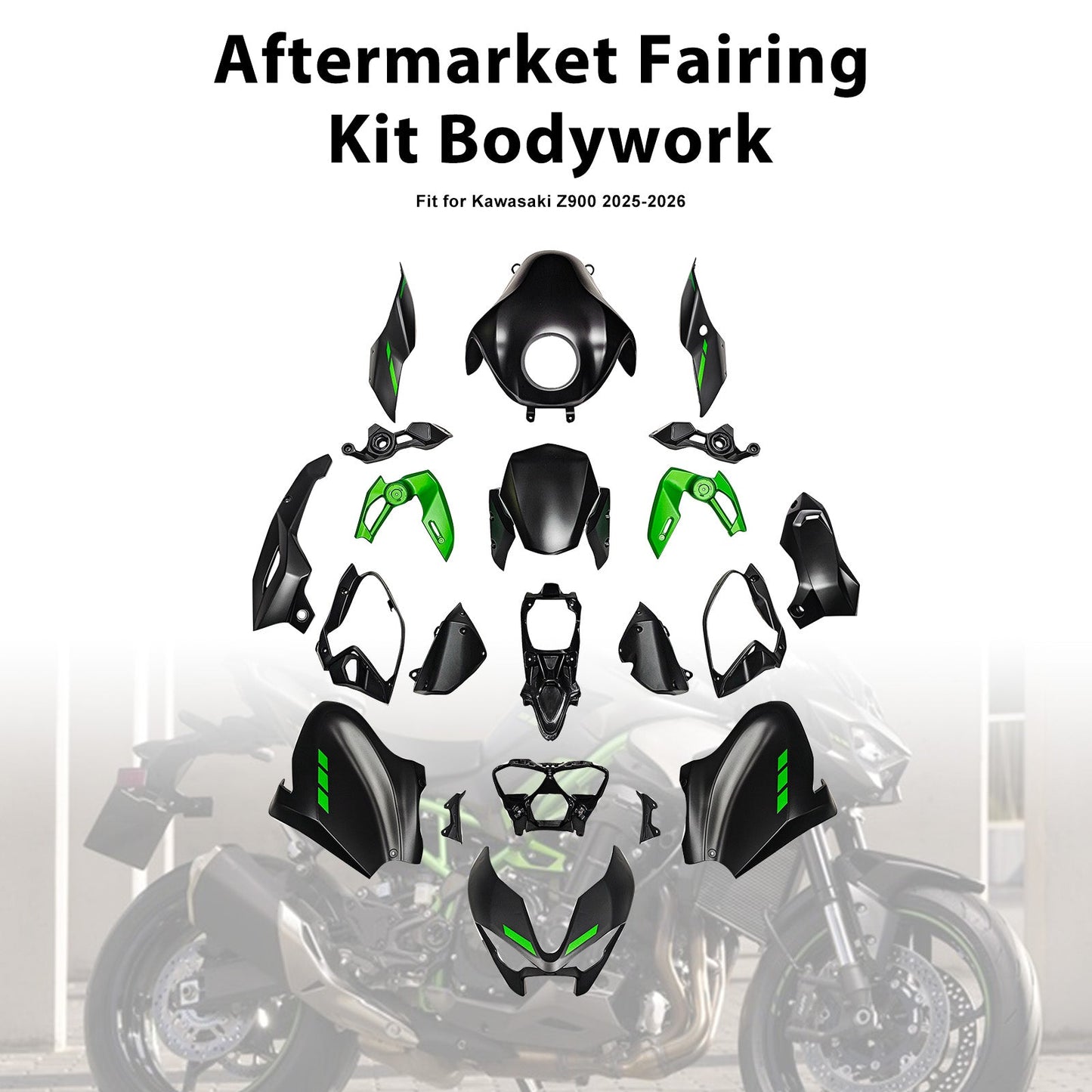 Kit di carene stampate a iniezione per Kawasaki Z900 2025-2026
