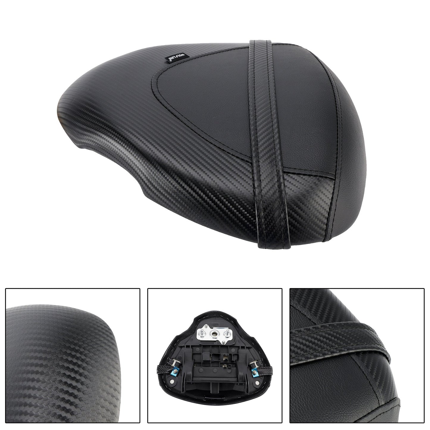 Cuscino passeggero posteriore SUZUKI Hayabusa GSX1300R 2022-2024 in poliuretano piatto bianco