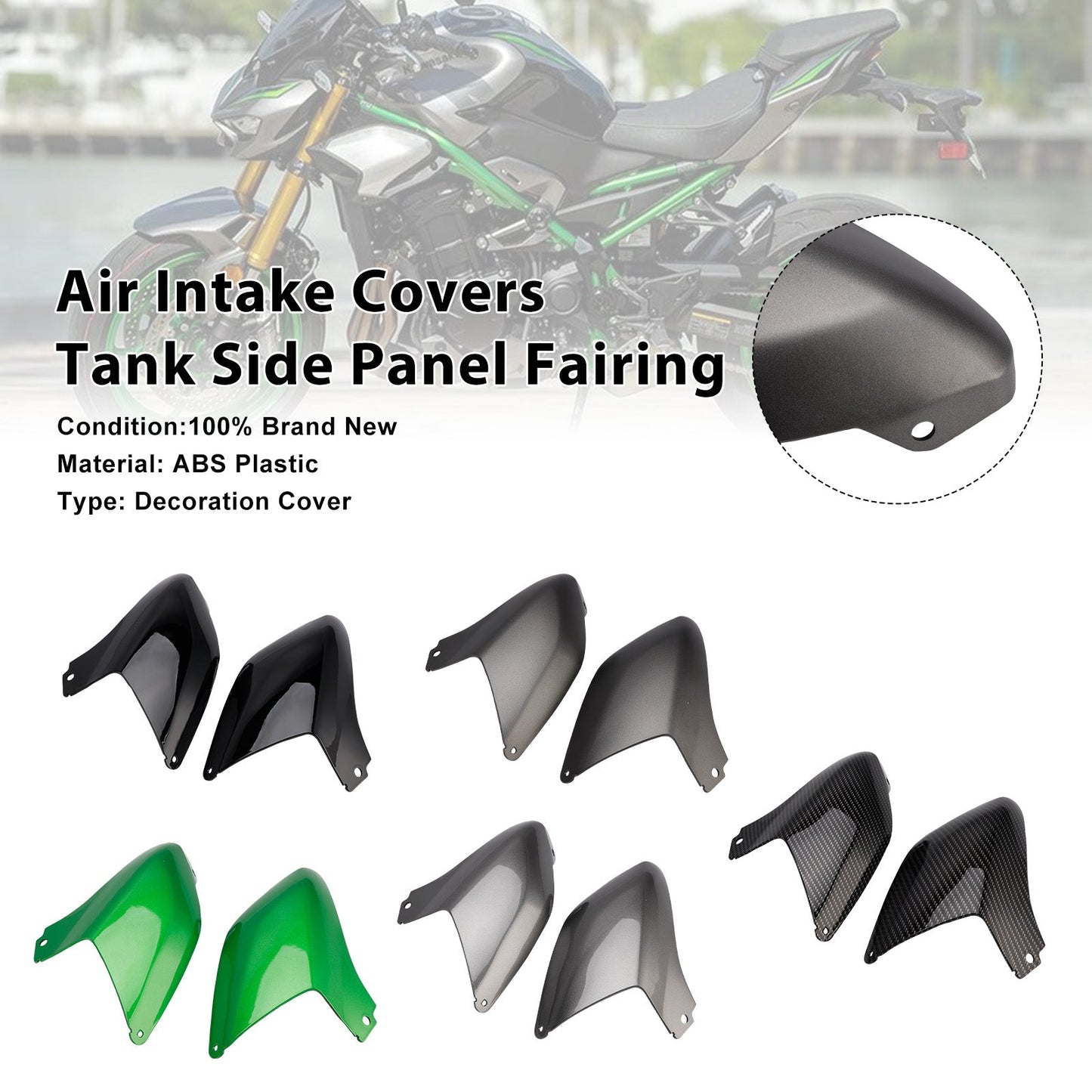 Coperture per presa d'aria, pannello laterale del serbatoio, carenatura per Kawasaki Z900 2025-2026