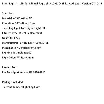 2010-2015 Audi Sport Version Q7 Anteriore Destro 11 LED Indicatore di direzione Fendinebbia 4L0953042E