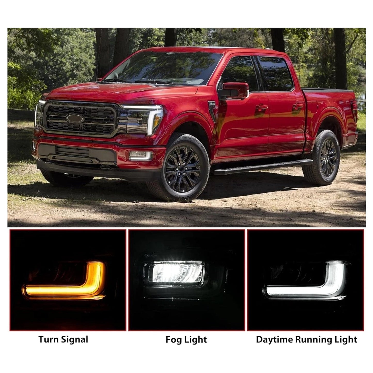 Coppia di fendinebbia anteriori a LED per Ford F150 2024-2025 RL3415A254AB RL3415A254AC