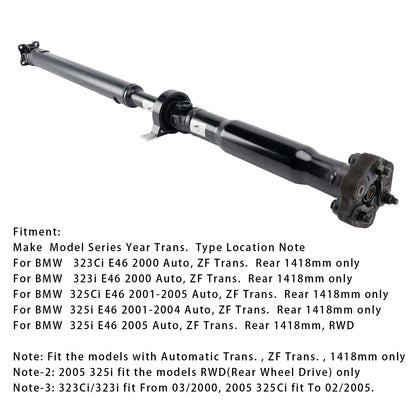 BMW 323Ci E46 Auto del 2000, gruppo albero di trasmissione posteriore ZF 26111229564