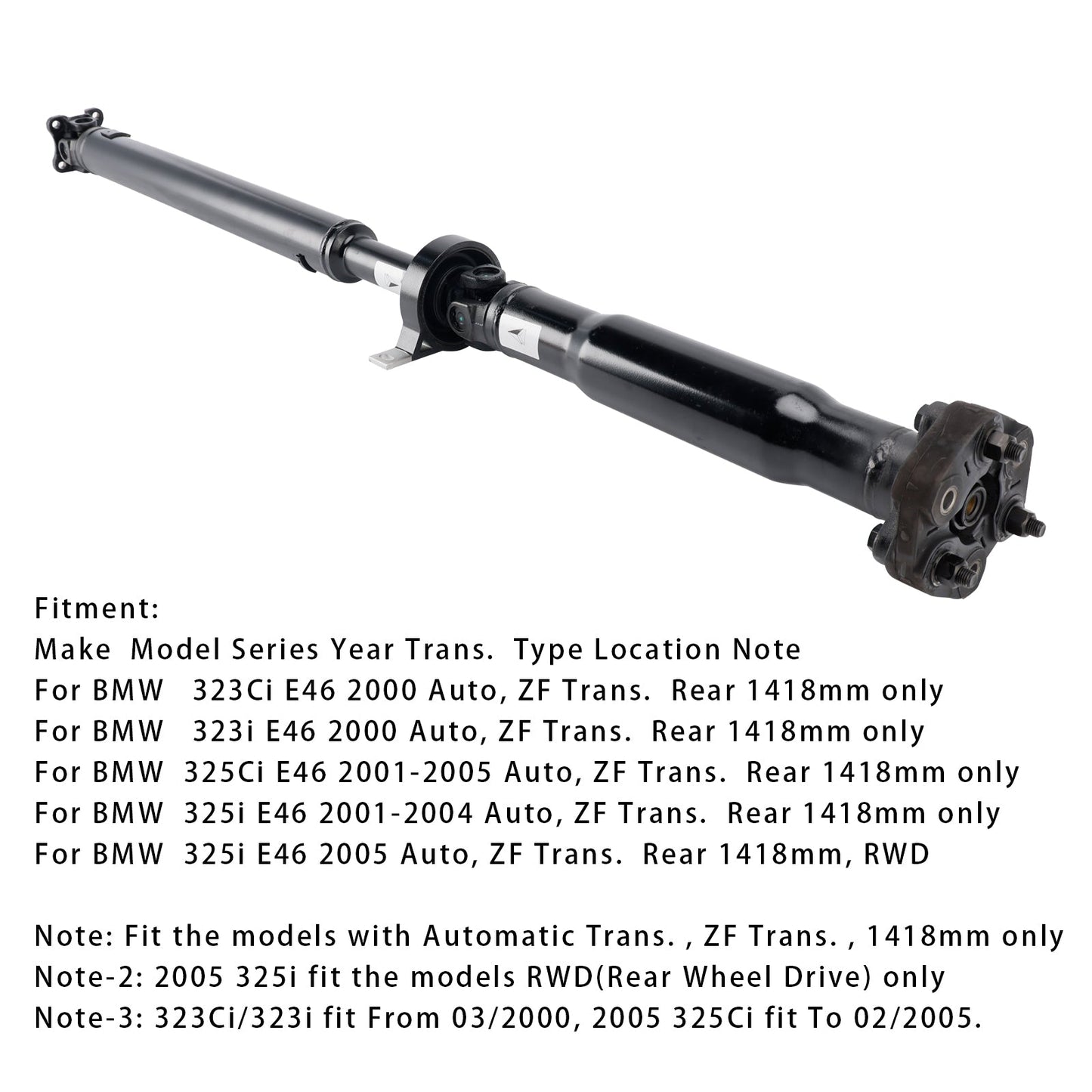 BMW 325i E46 2001-2004 Auto, gruppo albero di trasmissione posteriore ZF Trans 26111229564