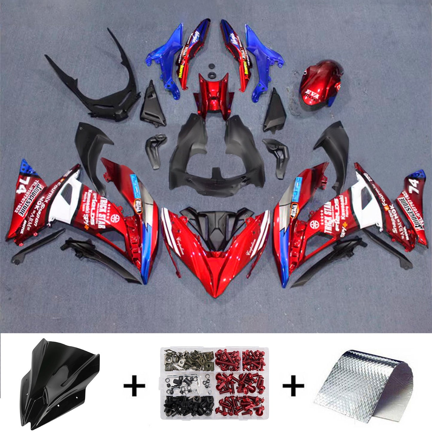 Kit carenatura iniezione in plastica ABS adatto per Kawasaki ER-6F Ninja650R 2017-2019