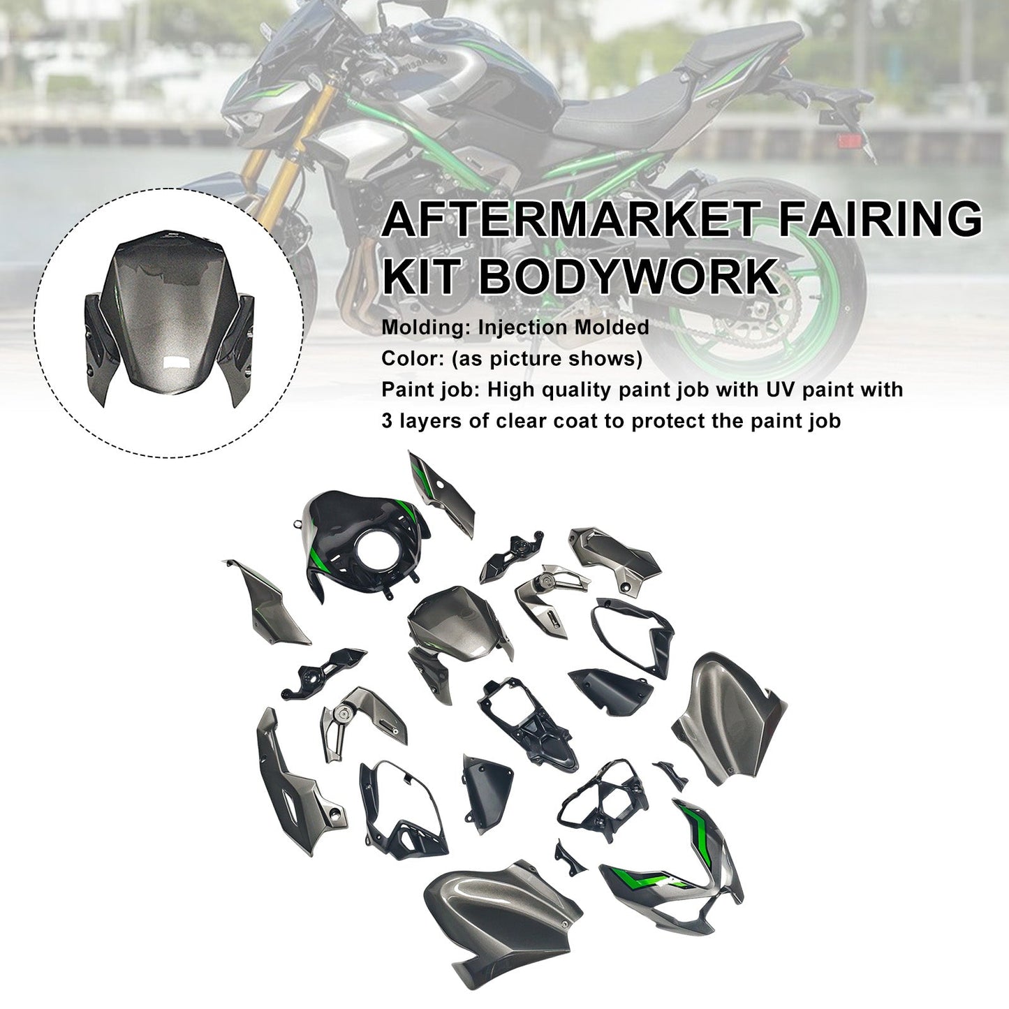 Kit di carene stampate a iniezione per Kawasaki Z900 2025-2026
