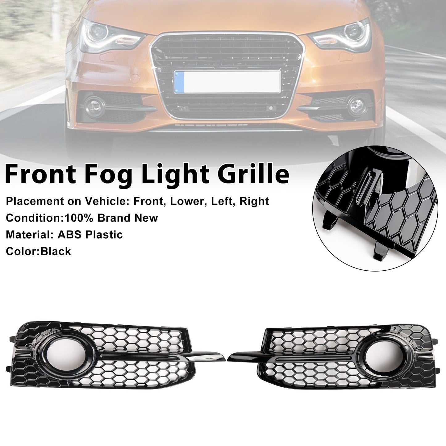 Griglia di copertura fendinebbia paraurti anteriore Audi A1 8X S-Line 2011-2014 2 pezzi 8X0807682B 8X0807681B