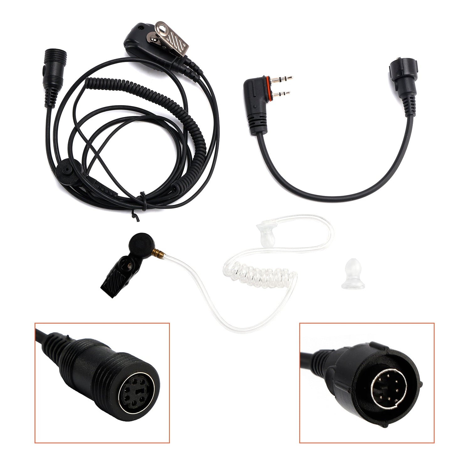 102B Auricolare in-ear con tubo d'aria trasparente e cavo A24 per ICOM A25CE A25N A24