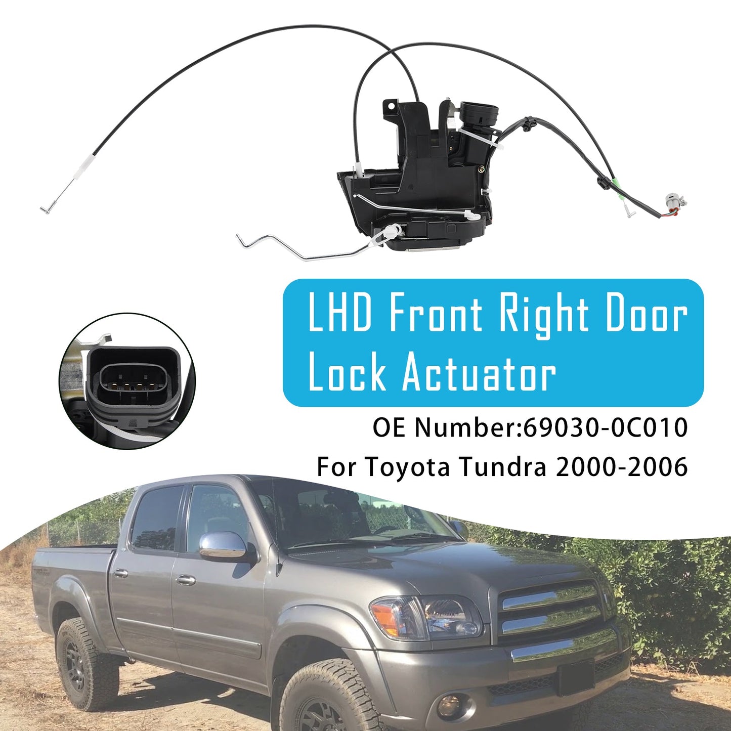 Attuatore serratura porta anteriore destra 69030-0C010 per Toyota Tundra 2000-2006