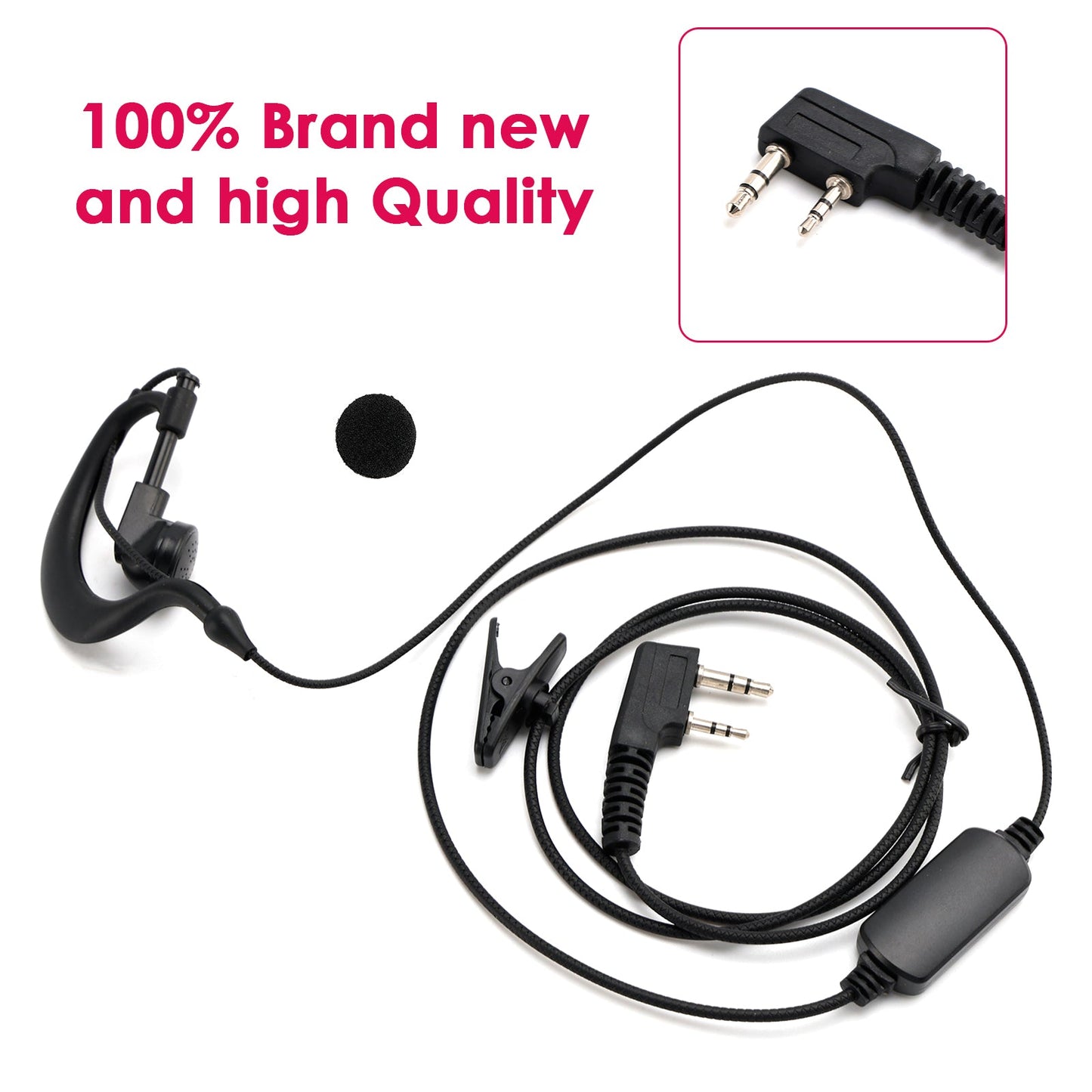 K-031 Cuffie con gancio auricolare con filo di pressione per TK-208 TH-D7 RPU416A KG-UVD1 TG-K4AT