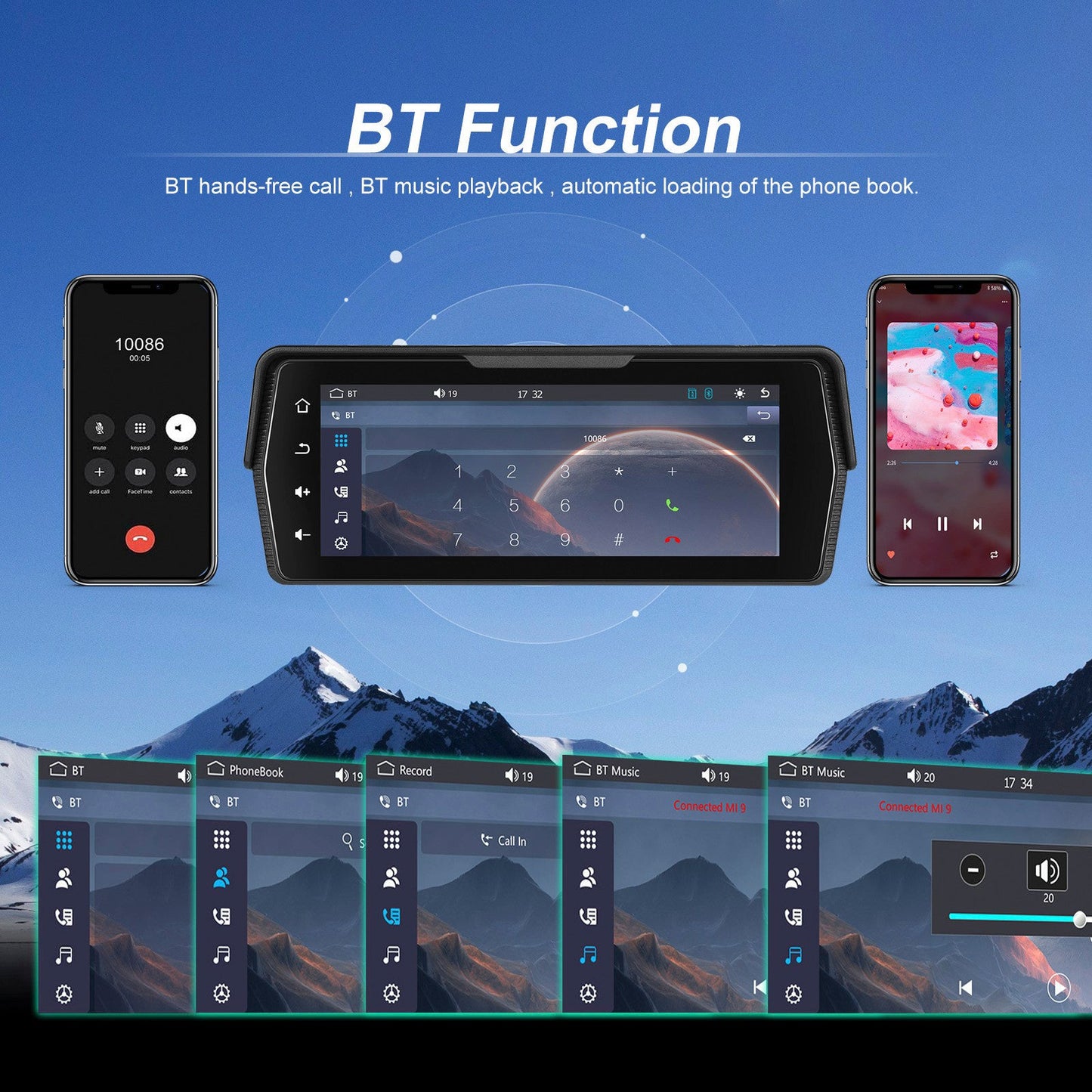 Mirroring dello schermo Android Auto Wireless CarPlay PND da 6,86 pollici per motociclette