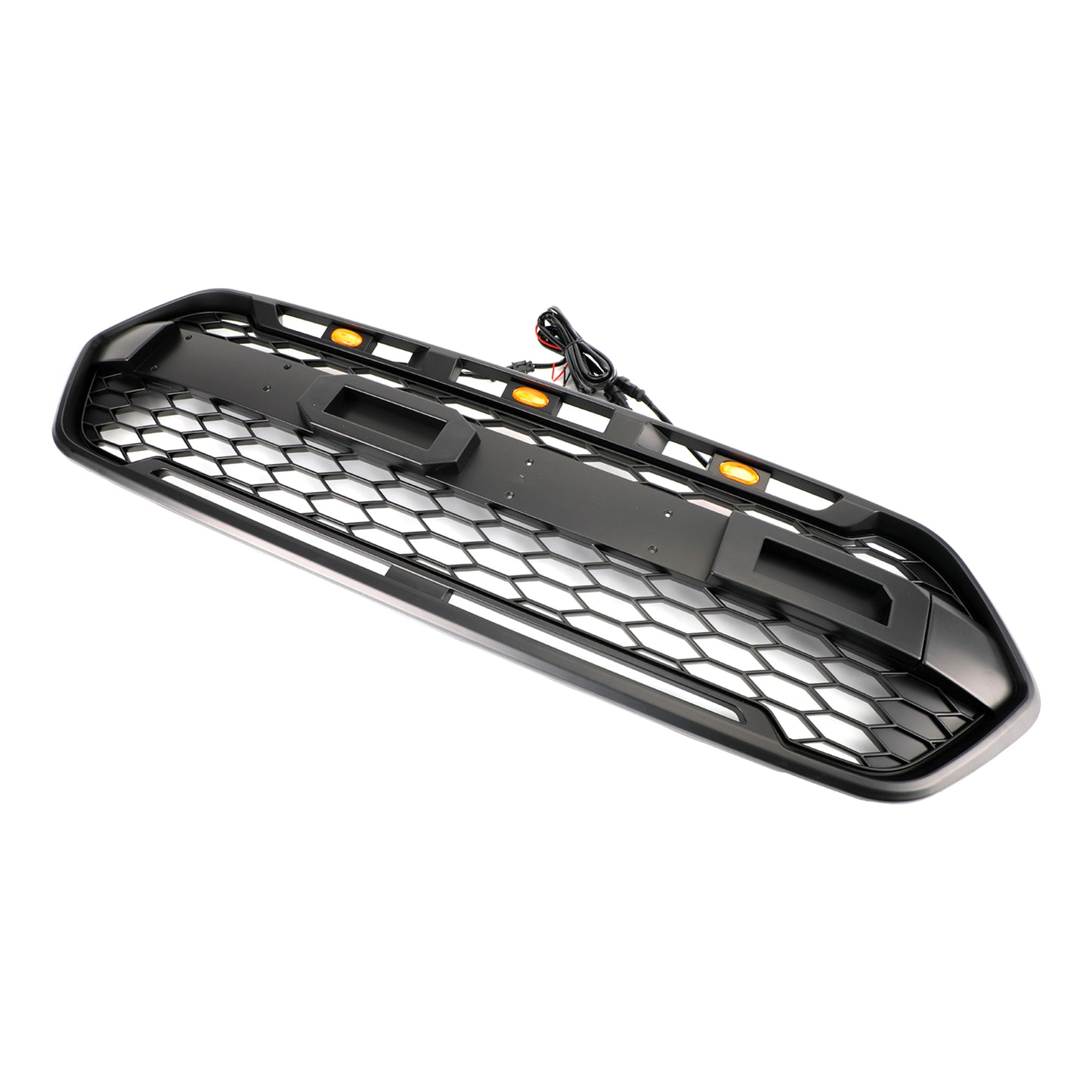 Matte Black Front Bumper Grille per Ford Transit Custom Trail 2018-2023 W/ 3LED